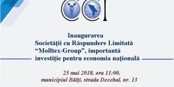 Inaugurarea Societății cu Răspundere Limitată “Molltex-Group”, importantă investiție pentru economia națională