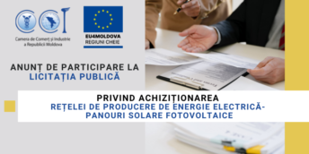 CCI a RM solicită oferte de preț privind achiziționarea rețelei de producere de energie electrică- panouri solare fotovoltaice