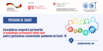 20 de parteneriate create dintre operatorii economici și instituțiile de învățământ care implementează ÎPT dual vor beneficia de susținere financiară nerambursabilă