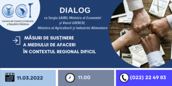CCI a RM te invită la ședința „Măsuri de susținere a mediului de afaceri în contextul regional dificil”