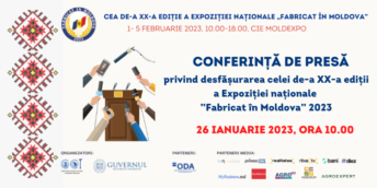 Conferința de presă privind desfășurarea celei de-a XX-a ediții a  Expoziției naționale ”Fabricat în Moldova” 2023