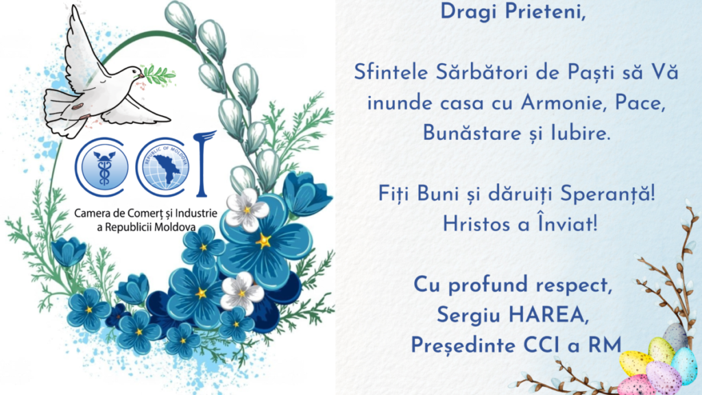 Dragi Prieteni, În ajunul frumoaselor Sărbători de Paști, Vă transmitem gânduri de Pace, Bunăstare și Prosperitate
