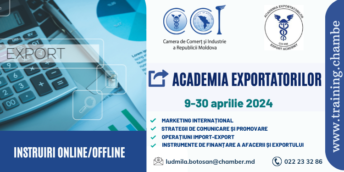 CCI a RM vă invită la Programul de instruire ”ACADEMIA EXPORTATORILOR”