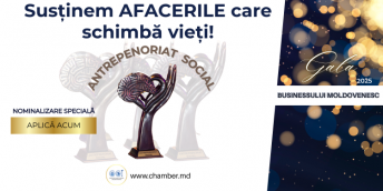 S-a lansat înscrierea la Nominalizarea specială „Antreprenoriat social” în cadrul GALA BUSINESSULUI MODOVENESC – 2025